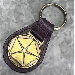 Chrisler Emblem Logo Brass Vintage Keychain Keyring